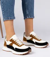 Gemre White and black women's sneakers with glitter Elizar