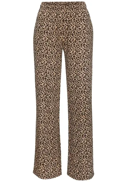 s.Oliver Pyžamové nohavice  béžová / svetlohnedá / čierna