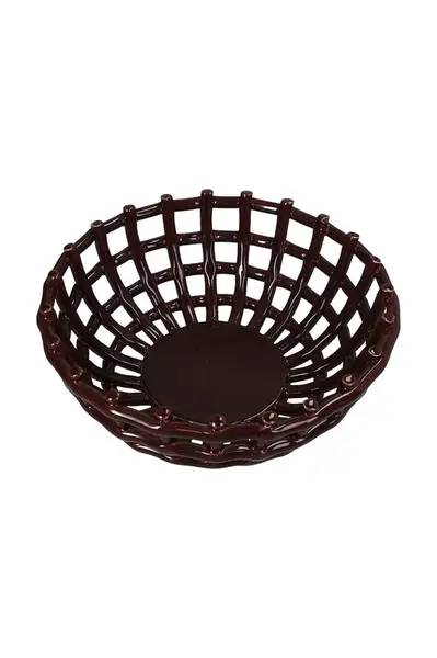 Dekorativní miska home & lifestyle 10 x 24 x 24 cm hnědá barva