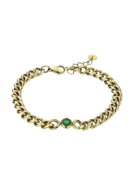 Marc Malone Slušivý pozlacený náramek Kendall Green Bracelet MCB23080G