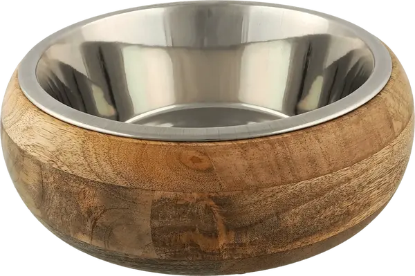 Miska Dog Fantasy nerez v dřevě zaoblená 400ml