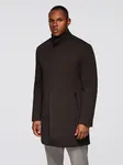 Ombre Structured fitted coat for men with high collar - dark brown