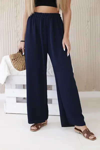 Kesi Włoski Nohavice so širokými nohavicami námornícka modrá