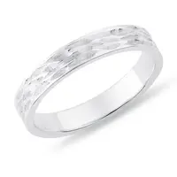 Pánský snubní prsten v bílém zlatě KLENOTA