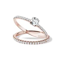 Briliantová zásnubná súprava z ružového zlata KLENOTA