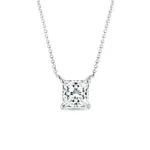 Náhrdelník z bieleho zlata s lab grown diamantom princess KLENOTA