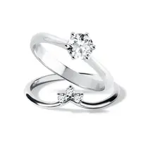 Set prsteňov z bieleho zlata s lab grown diamantom KLENOTA