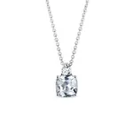 Náhrdelník z bieleho zlata s akvamarínom a diamantom KLENOTA