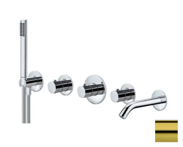 Paffoni Modular Box - Termostatická baterie pod omítku, pro 2 spotřebiče, zlatá MDE001HG