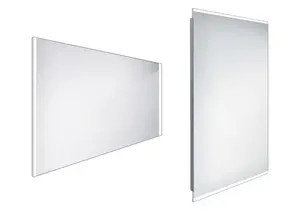 Nimco Zrcadla - Zrcadlo s LED osvětlením, 100x70 cm, hliník ZP 11004