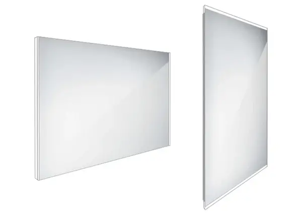 Nimco Zrcadla - Zrcadlo s LED osvětlením, 100x70 cm, hliník ZP 9004