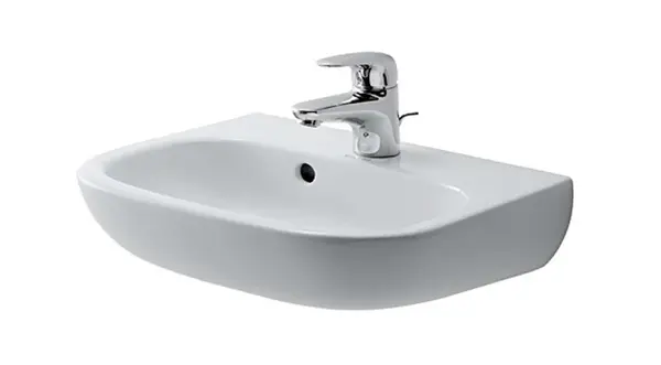 Duravit D-Code - Umývátko 45x34 cm, s přepadem, s otvorem pro baterii, bílá 07054500002