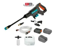Gardena - 18V AKU tlaková myčka AquaClean 24/18V P4A Premium, 24 bar, s příslušenstvím, 1x aku 2,5 Ah, nabíječka 14800-31