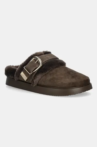 Semišové papuče Steve Madden Cozy Up hnědá barva, 11004964