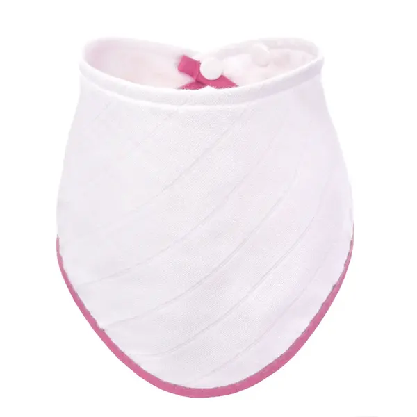 T-tomi BIO Bambusový slintáček White with pink edging