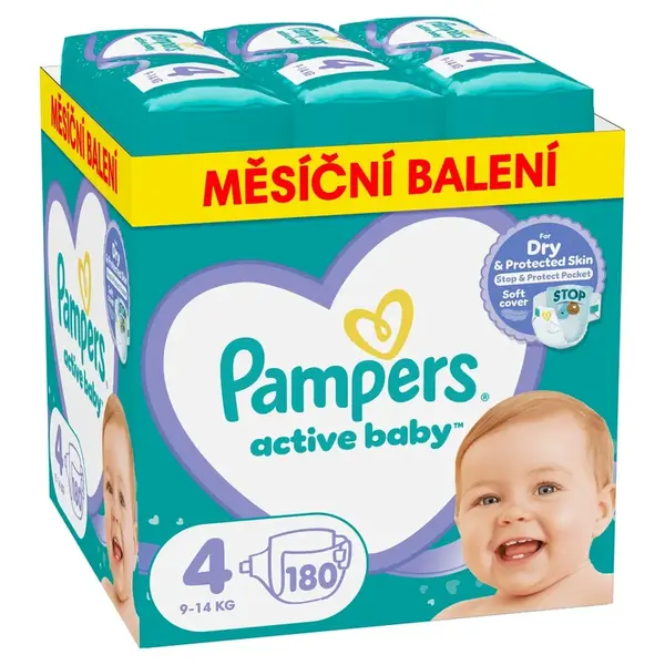 Pampers Active Baby 4 plenky 9-14kg 180ks