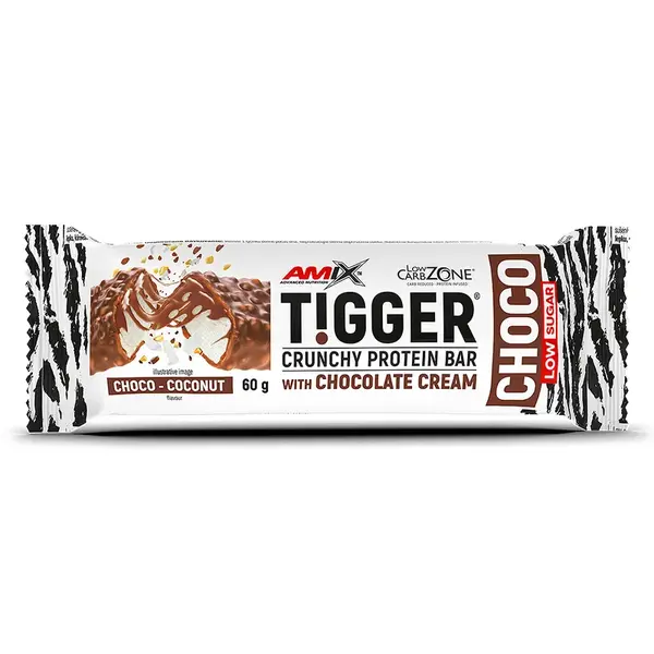 AMIX TIGGER Zero Choco Protein Bar, Chocolate-Coconut, 60g