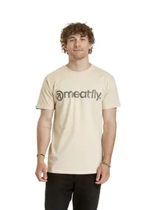 Meatfly pánské tričko MF Logo Sand | Písková | Velikost L | 100% bavlna