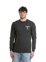 Meatfly pánské tričko s dlouhým rukávem Julien Charcoal Heather Skeleton | Šedá | Velikost L