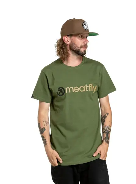 Meatfly pánské tričko Joe Olive | Zelená | Velikost S | 100% bavlna