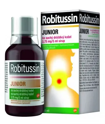 Robitussin Junior 3,75mg/5ml, sirup pro děti na suchý kašel 100 ml