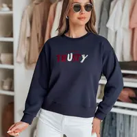 Bluza damska oversize z haftem SOFTRUS granatowa Dstreet
