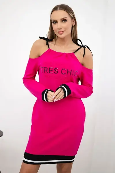 Šaty Tres Chic fuchsiové