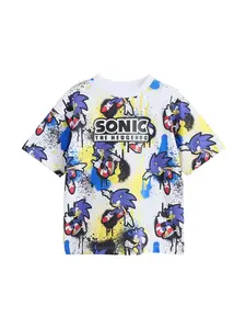 Next Tričko 'Sonic'  nebielená / zafírová / žltá / čierna