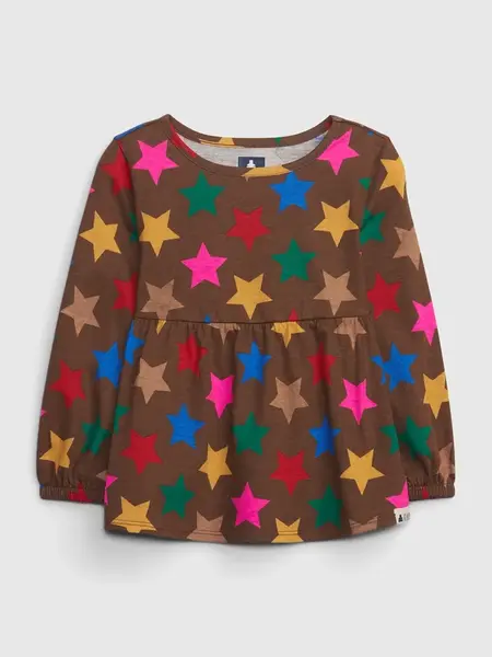 GAP Dětské tričko organic cotton peplum - Holky