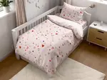Sada povlečení do postýlky s prostěradlem LOVITA, růžová