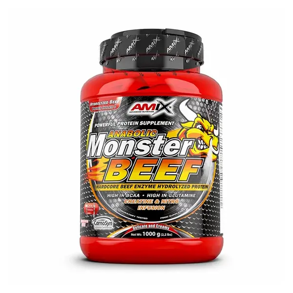 AMIX Anabolic monster beef 90% proteín jahoda a banán 1000 g