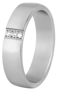 Beneto Exclusive Dámský prsten z oceli s krystaly SPD01 55 mm