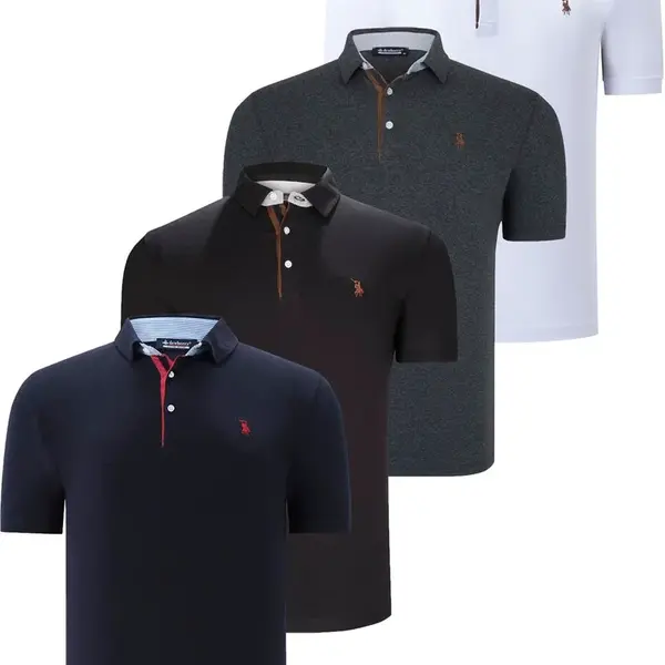 QUAD SET T8582 DEWBERRY PÁNSKÉ TRIČKO-ČERNÁ-ANTRACIT-NÁMOŘNICKÁ MODRÁ-BÍLÁ