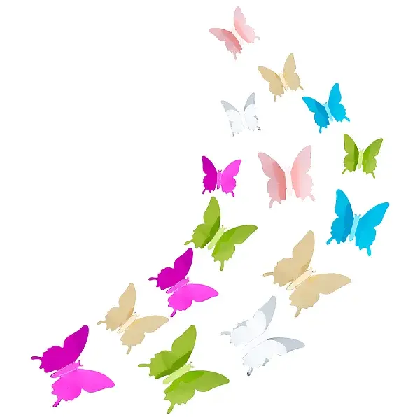 6 Sets 6 Colors PVC Mirror Wall Stickers