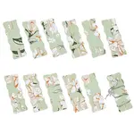 12Pcs Flower Printed Polyester Necklace Anti-Winding Display Cards