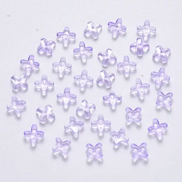 Transparent Spray Painted Glass Beads