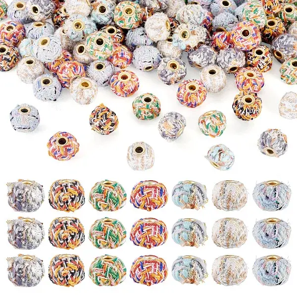100Pcs Vintage Straight Hole Small Fragrant Fabric Beads
