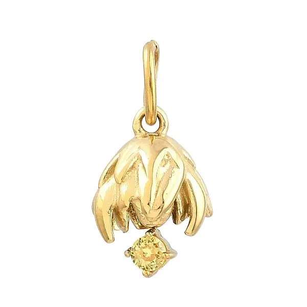 304 Stainless Steel Micro Pave Cubic Zirconia Charms