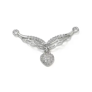 Brass Micro Pave Clear Cubic Zirconia Pendants