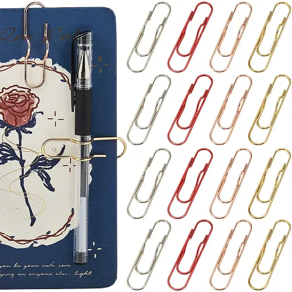20Pcs 4 Colors Iron Pen Clips for Notebook Scrapbook