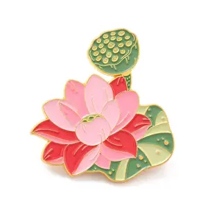Lotus Seedpod and Flower Enamel Pin