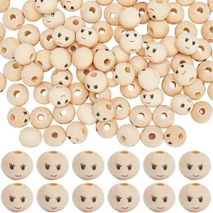 240Pcs Printed Wood Beads