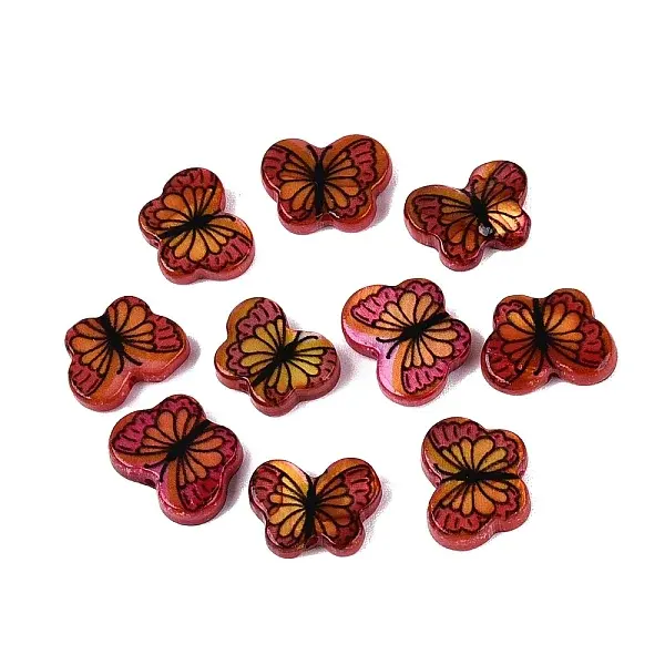 Printed Natural Freshwater Shell Beads