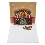 Rectangle 3D Christmas Tree Pop Up Paper Greeting Card