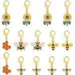 24Pcs 6 Styles Bees Alloy Enamel Shoe Charms