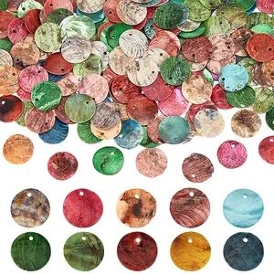 160Pcs 10 Styles Natural Akoya Shell Pendants