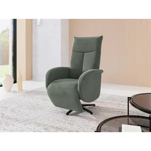Sit & More RELAXAČNÍ KŘESLO, textil, tmavě zelená