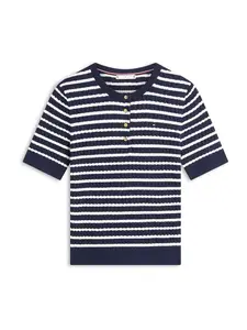 TOMMY HILFIGER Sveter  námornícka modrá / biela