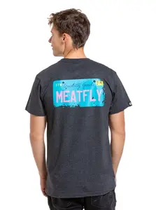 Meatfly pánské tričko Plate Charcoal Heather | Šedá | Velikost S