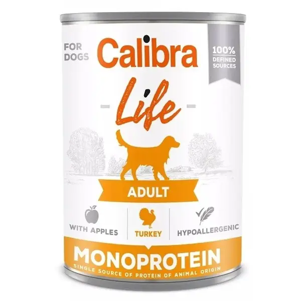 Calibra Dog Life konzerva Adult Turkey with Apples 400 g | Konzerva pro psy